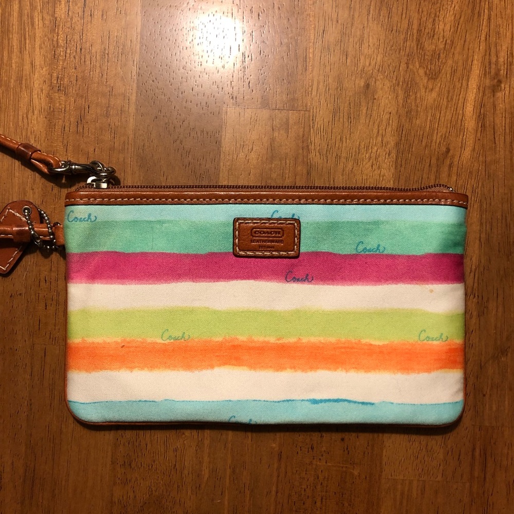 Coach Multicolor Wristlet like new
